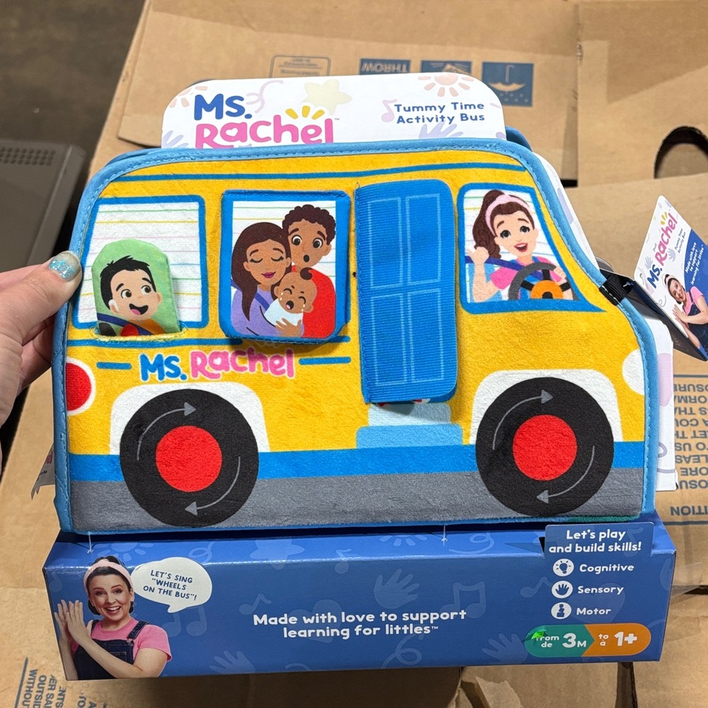Rachel Tummy Time Activity Bus - Yellow and Blue